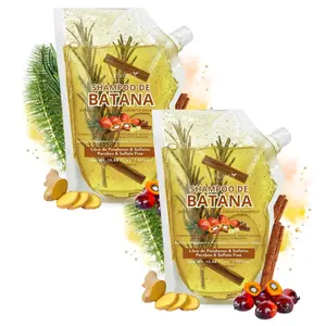 2 Pack Bundle - Viral Batana Oil Herbal Shampoo Pouch 400ml (13.5 fl oz) Each – Shampoo de Aceite Batana With Extracts: Rosemary, Ginger, Horsetail, & Cinnamon. - 100% Natural.