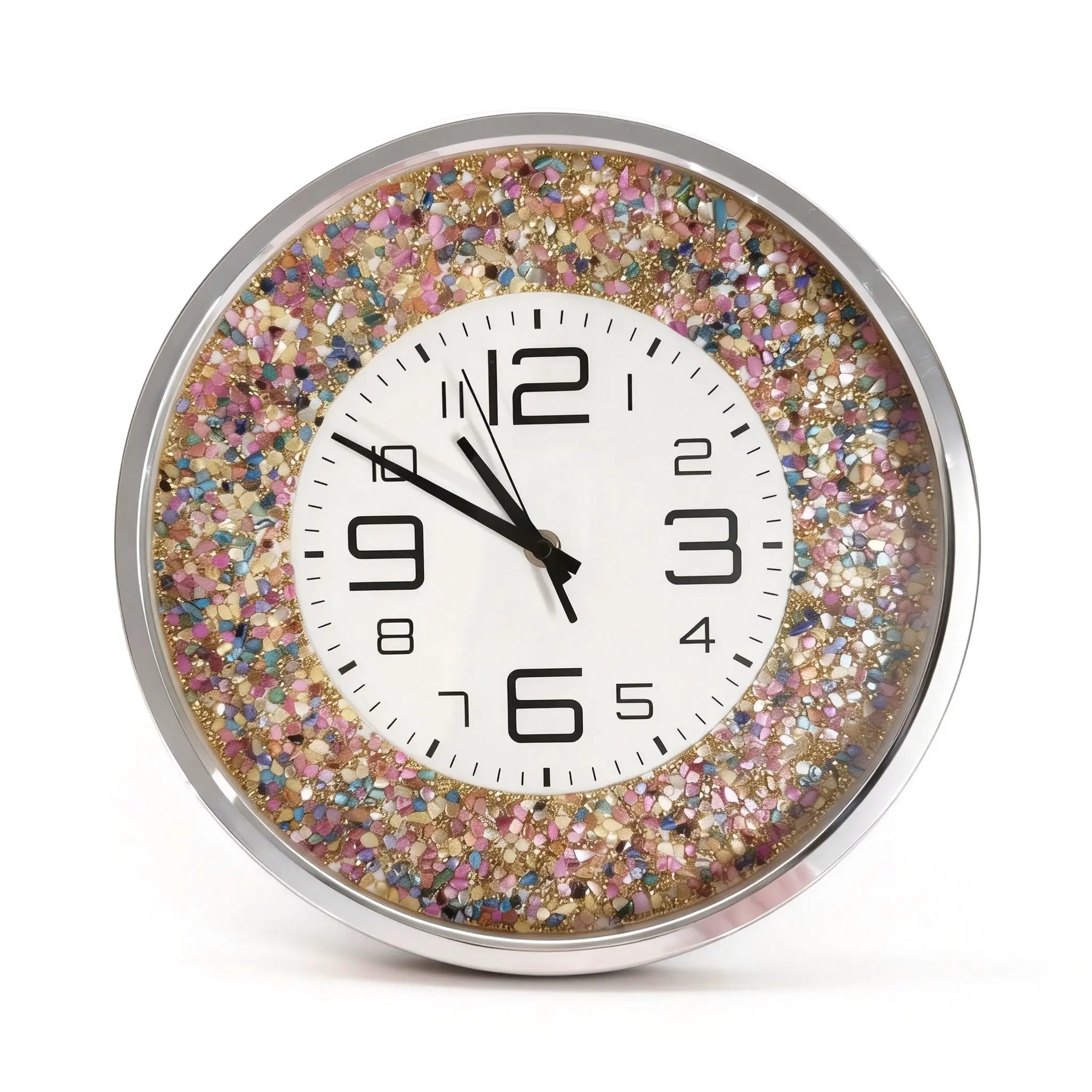 Analog radio-controlled Wall Clock, Quartz movement, Crystal design, Luminous Display, Home Decor, Suitable For Living Room, Bedroom, Office, Perfect For Birthday, Valentine's Day gift.