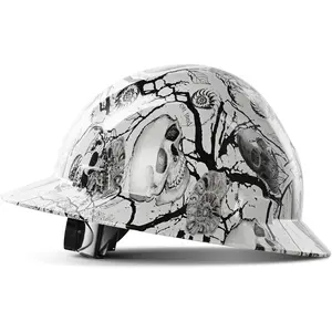 Full Brim Hard Hat, OSHA Construction Work Approved, Premium Charcoal Gray Design, FRP Safety Helmet with 4 Point Adjustable Ratchet Suspension, Class C
