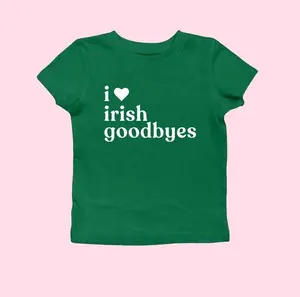 St. Patrick's Day Baby Tee Irish Goodbye Funny St. Patty's Top Kiss Me I'm Irish BORG Drinking Shirt Irish Boys St Paddy Top Women