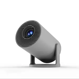 Portable projector, native resolution 1280*720P, Android system, supports WiFi 6, built-in speaker and app store, Bluetooth 5.0, outdoor mini projector, includes remote control.