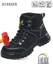 Steel Toe Work Shoes for Men Lightweight Safety Shoes with Puncture Resistant Anti-smash Comfortable fashion Construction Industrial Work Shoe for Warehouse Workboots