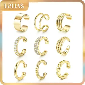 LOLIAS Ear Cuff Earrings for Women Non Piercing Gold Ear Cuffs 14K Gold Plated Ear Cuff for Non Pierced Ears Clip on Cartilage Earring Fake Earrings Lightweight