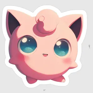 Cute Jigglypuff Vinyl Sticker for Personalizing Your Space - Perfect for Fans of Pokemon