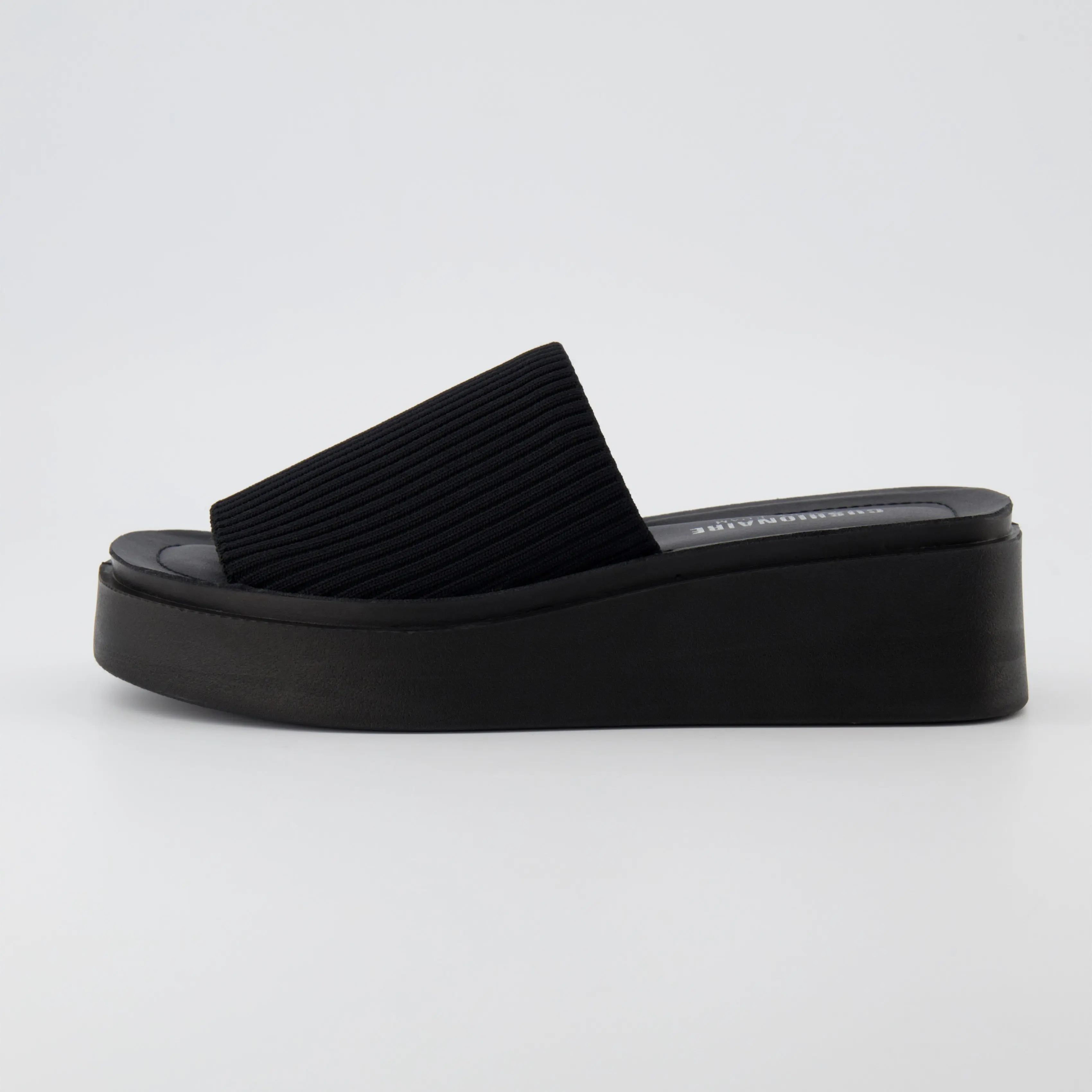 Cushionaire Pim Wedge Platform Women's Sandals with Soft Stretch Knit Upper & Memory Foam Insoles - Platform Open Toe Chunky Summer Sandals for Women