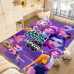 KPop Demon Hunters 78 cartoon print carpet, home living room, bedroom, office chair under carpet, holiday gift for family and friends, Christmas decoration carpet