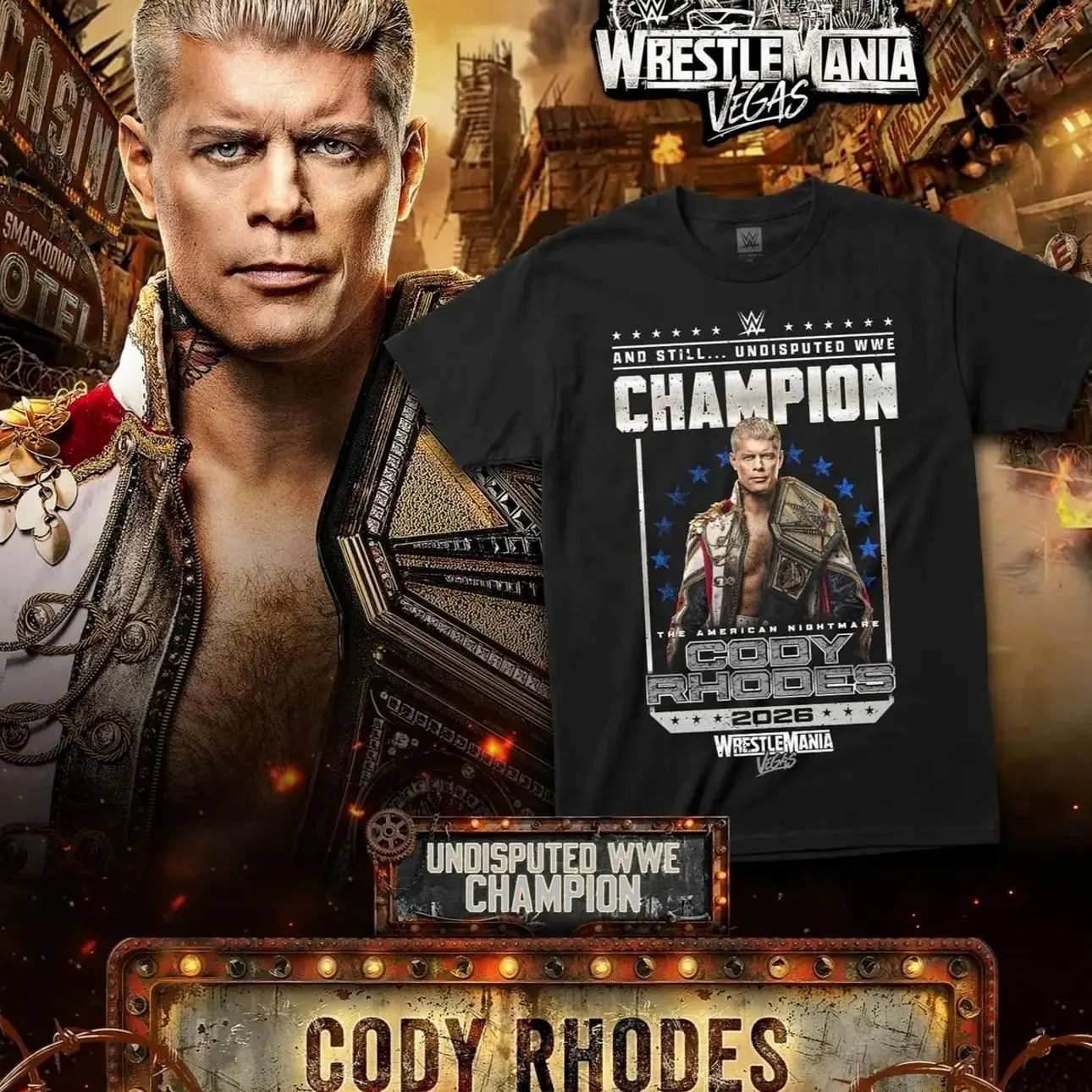 Cody Rhodes Shirt, Cody Rhodes Undisputed WWE Champion Shirt, WWE Merch, Gift For Wrestling Fans