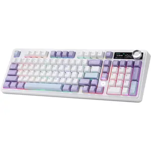 AJAZZ AK980 Mechanical Keyboard with  Display & Knob,98%  Keyboard Tri-Mode BT/2.4G/USB-C, Hot Swappable, PBT Keycaps, with RGB Light for Win & (,Murad )