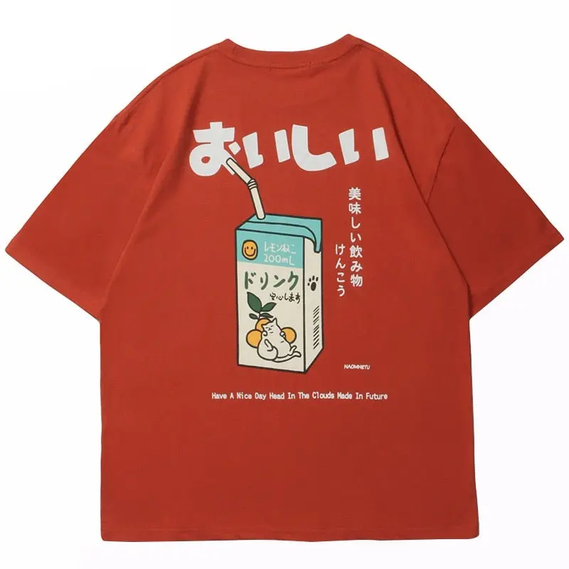 Juice Box Unisex Men Women Streetwear Graphic T-shirt