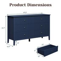 NO Mirror-6 Drawers-Blue