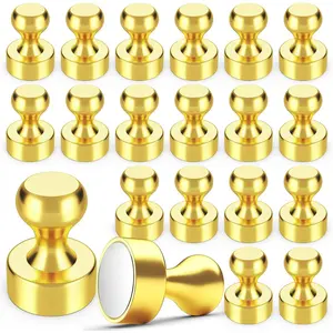 20Pcs Gold Refrigerator Magnets, Strong Magnets for Whiteboard, Magnets Fridge, Fridge Magnet Adults, Small Strong Magnet for Kitchen, Office, Classroom, Locker