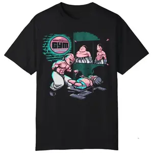 Funny Gym Graphic T-Shirt – Cartoon Workout Print Crewneck Short Sleeve Casual Streetwear Tee