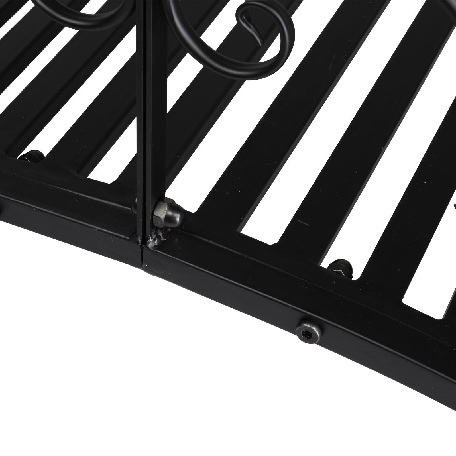 119*67*71cm Courtyard With Bird Pattern Arched Handrail Courtyard Iron Bridge Black