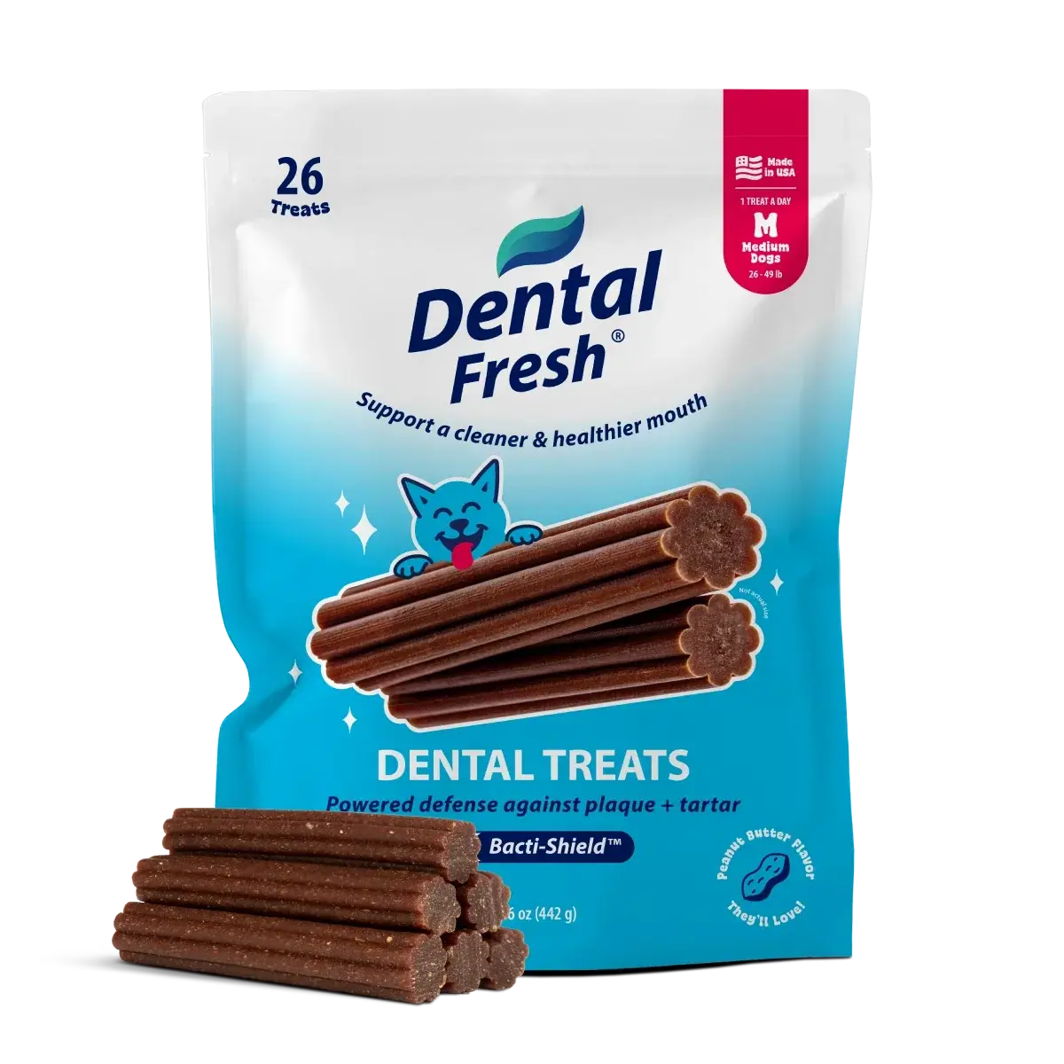 Dental Fresh Dental Treats for Dogs | Fresh Breath Dental Sticks | Healthy Teeth & Gums | 26 oz