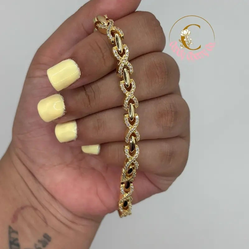 14K Gold X Link Bracelet
