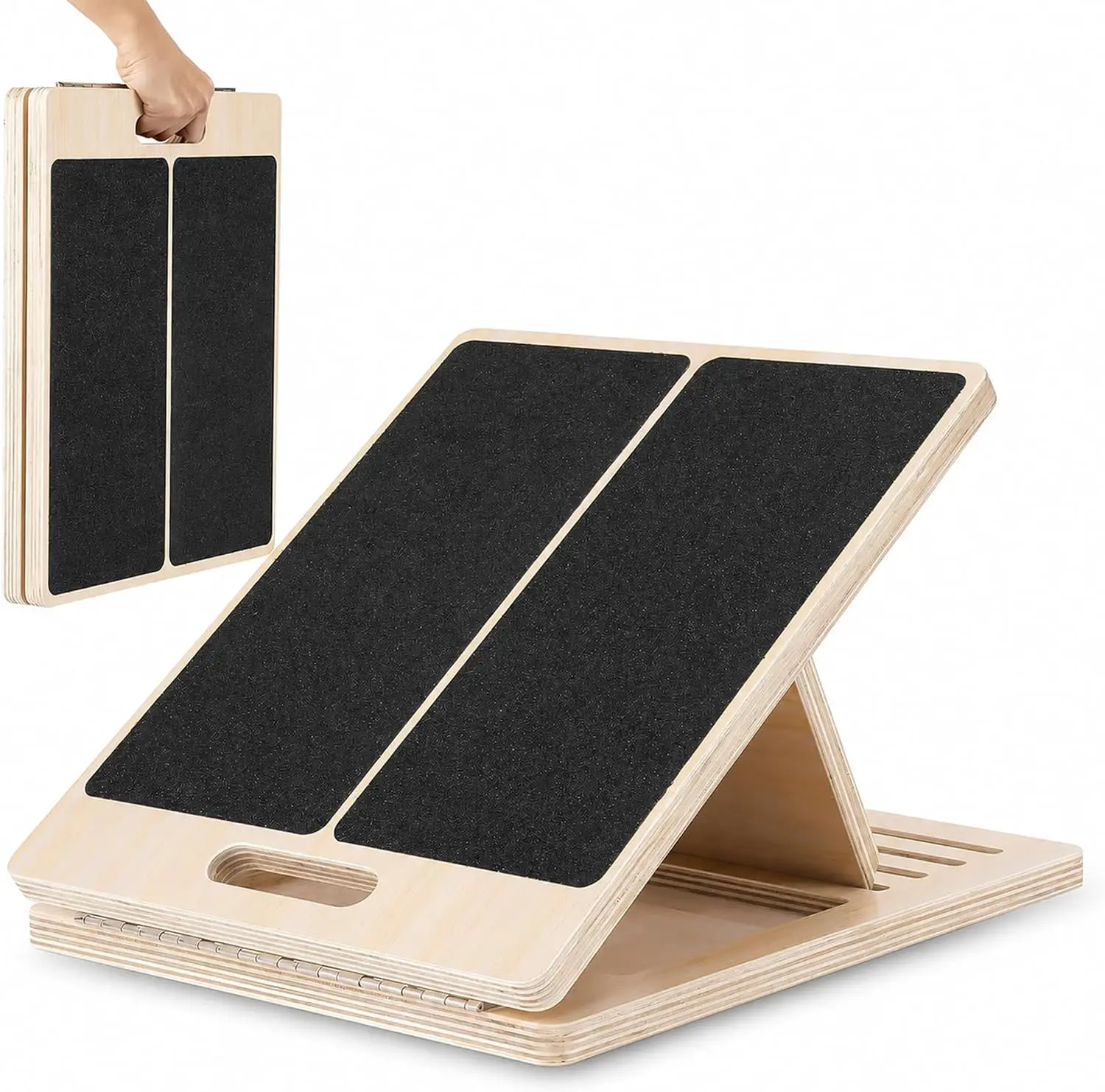 Portable Wooden Slant Board, Calf Stretch Board for Physical Therapy | 13” Wide Adjustable Incline Board, Non-Slip, Ideal for Plantar Fasciitis Relief, Stretch & Squats, Beginner & Rehab Friendly