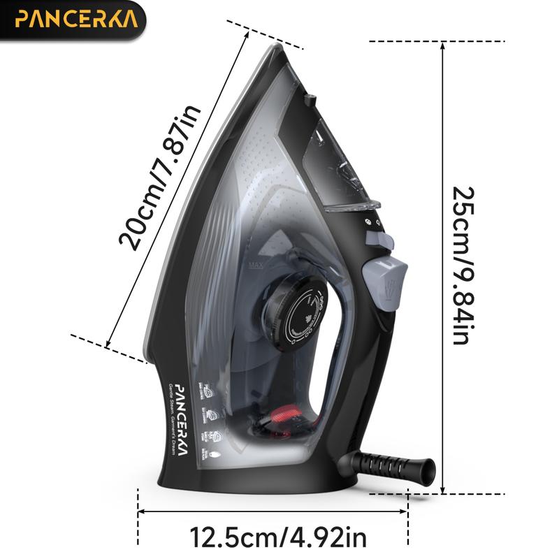 PANCERKA 1600W Steam Iron for Clothes - Powerful Steam Burst, Teflon Non-Stick Soleplate, Fast Heating & Auto Shut-Off | Clothing Iron with Easy Temperature Control | Irons | Plancha de Ropa