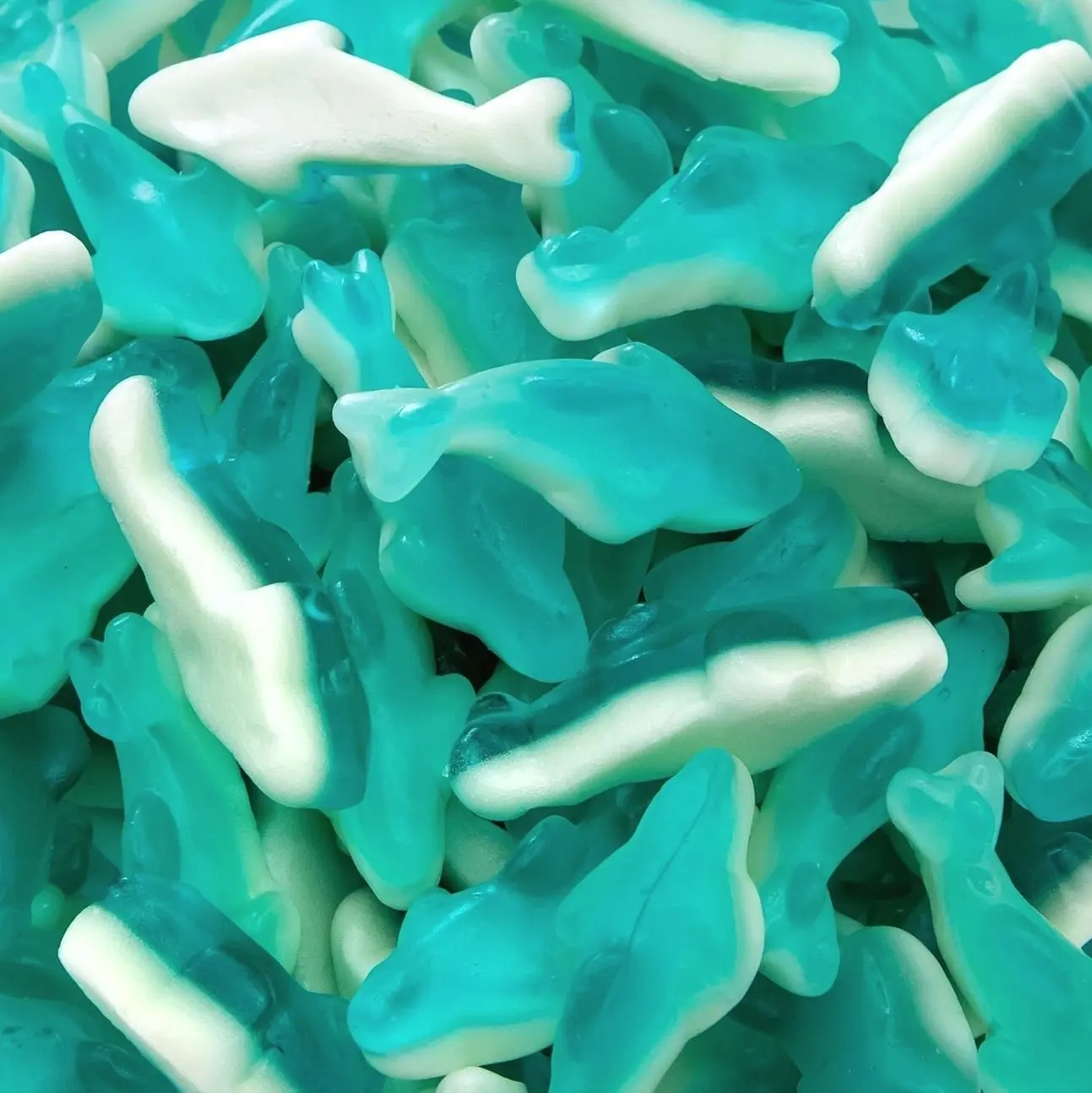 Blue Gummy Sharks | 1-Pound Bag | Dye Free Candy | Shark Gummies for Parties, Buffets, and Goodie Bags | Gummy Fish with Blue Raspberry Flavor | Chewy Candy