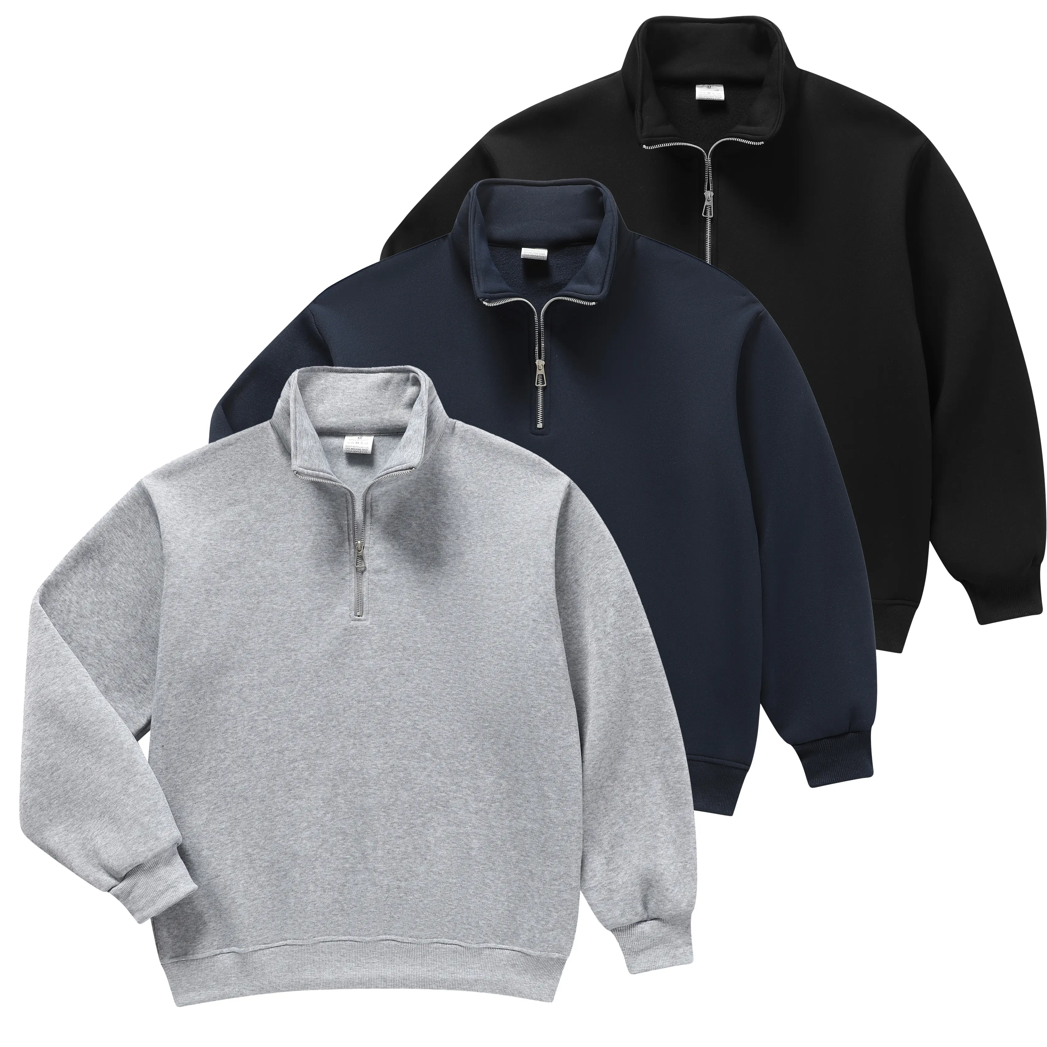 Basic autumn/winter new men’s half-zip athletic sweatshirt with a stand collar, solid color and versatile, women can wear it, soft, warm, and comfortable, suitable for all seasons. fall clothes