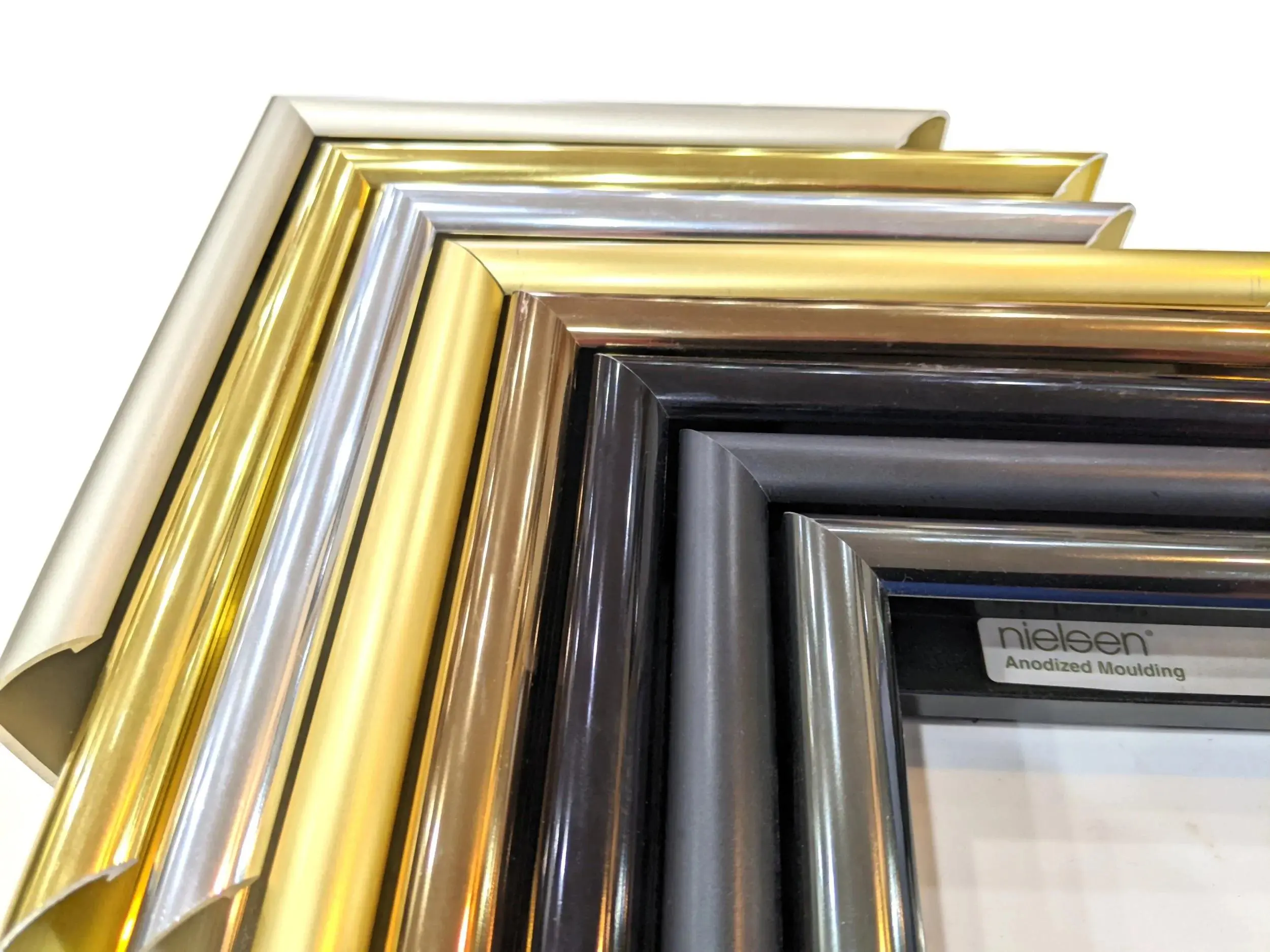 Custom Cut Picture Frame - Sectional Metal - 1/2" W x 1 1/2" H with 1" Rabbet to Hold Thick Art, Canvas, Jersey, Shadowbox  M18
