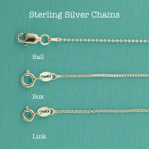Sterling Silver Chains Add On Box, Ball or Link Chains