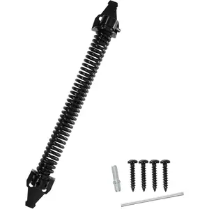 13 inch Self Closing Gate Door Spring Hardware for Wooden and Vinyl Fence with Adjustable Tool,Steel,Black