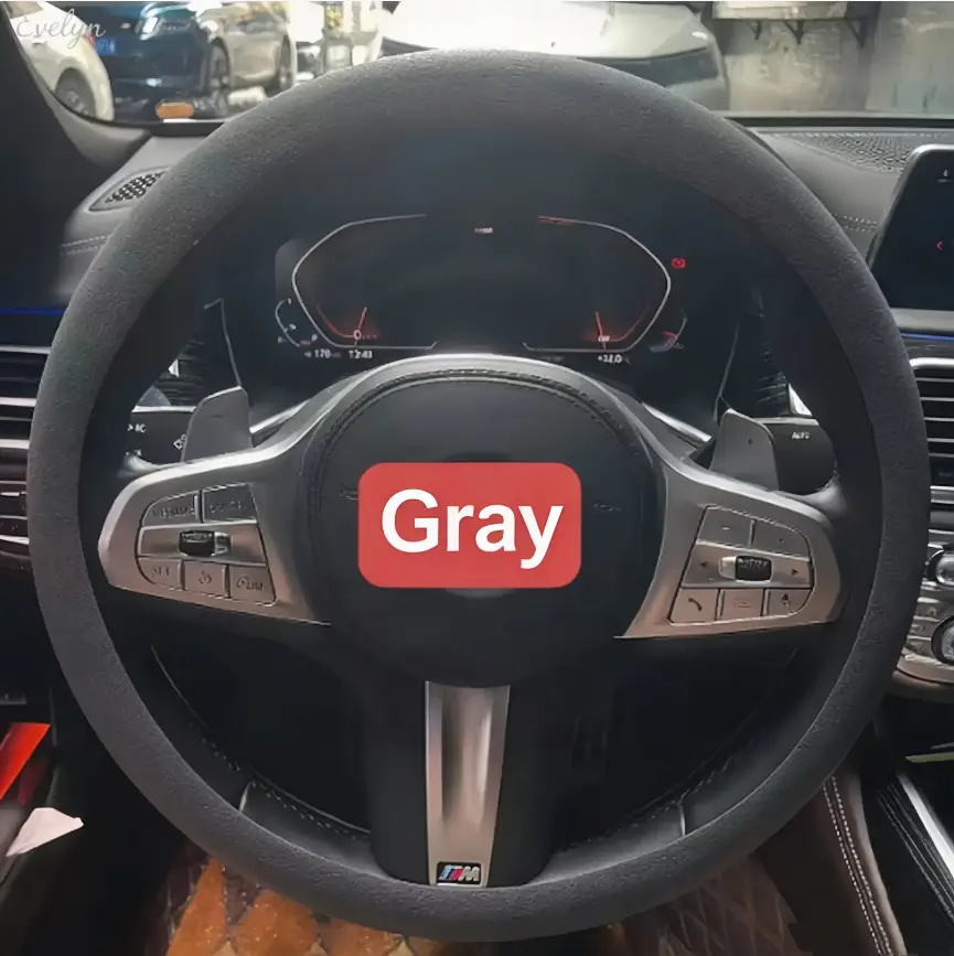 Universal Stretchable Silicone Steering Wheel Cover, Ultra Thin Anti Slip Auto Wrap, Multi Color All Weather Protector for 33-40CM Sedan, SUV & Truck Daily Driving Interior