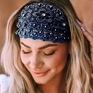 Boho-chic Crystal & Pearl Embellished Wide Headbands for Women - 3pcs Set Luxury Hair Accessories Ideal for Everyday Use