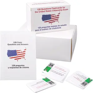 Us Citizenship Test Flashcards 128 Questions, Bilingual (english/spanish), 2026 Edition, Study Guide for Us Naturalization Exam Learning Flash Cards