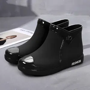 Women's Fashion 2025 ,New, Non-Slip Waterproof Short Tube Rubber Shoes Adult Rain Boots plus Velvet Warm Rain Shoes