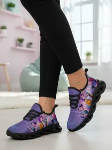 K-Pop Hunter Girl Shoes, Mesh Lace-Up Low-Top, Eva Sole Durable Casual Shoes, Fashionable Daily Playwear for Kids