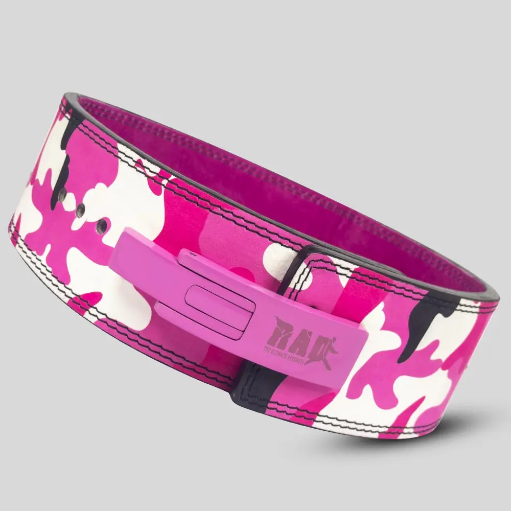 Pink Camo Weight Lifting Lever Belt