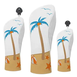 Tropical Coconut Tree Pattern Golf Club Head Cover, Durable Protective Accessory for Beach Golfers, Ideal for Daily Practice & Vacations