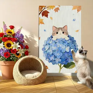 Indoor Cat Scratching Board with Self Adhesive Design, Cat Scratch Pad for Wall Corner Sofa Furniture Protection, Durable Claw Grinding Mat, Cat Climbing Board, Interactive Cat Toy and Play Area Decor