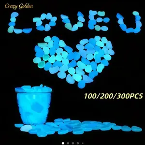 100/200/300pcs Glow-In-The-Dark River Rocks, Magic Garden Decor, Garden Stones, Aquarium Decoration, Landscape or Wedding Decor, Yard, Fish Tank, Pathway