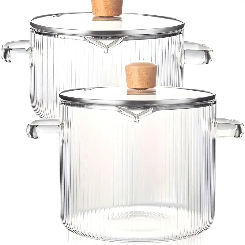 [Borosilicate Glass Safe] Safe for Stovetop Use, Can Be Cleaned in a Dishwasher, Resistant to Heat, Made of Borosilicate Glass, Ideal for Soups, Milk, Baby Food, Noodles, And More - a Favored Option for Both Home And Hospitality Settings
