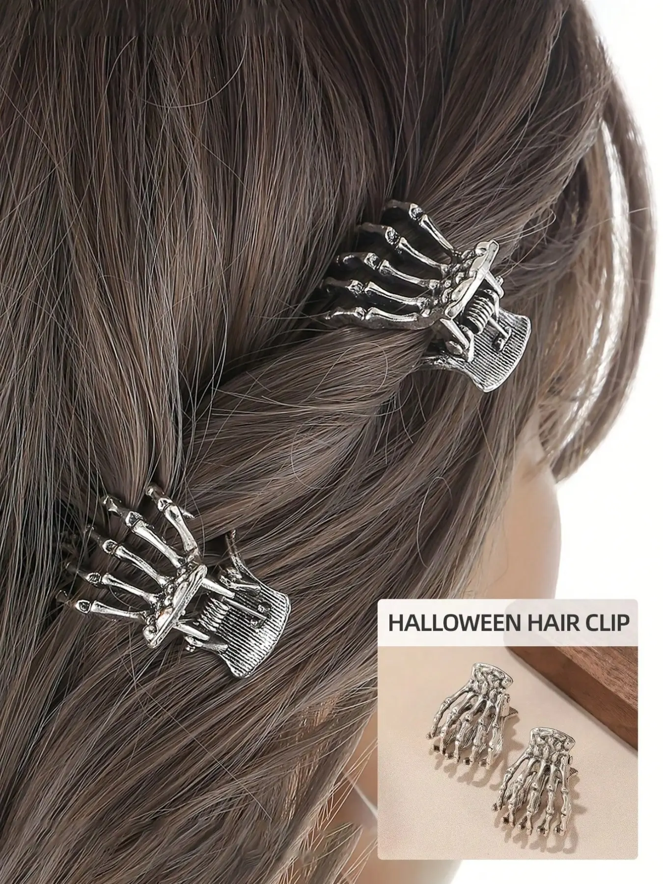 2 Pcs Women's Halloween Skull Hair Claw Clips, Perfect for Daily Use, Stylish and Fun Accessories, Ideal for Parties and Events, Hair Claws Set