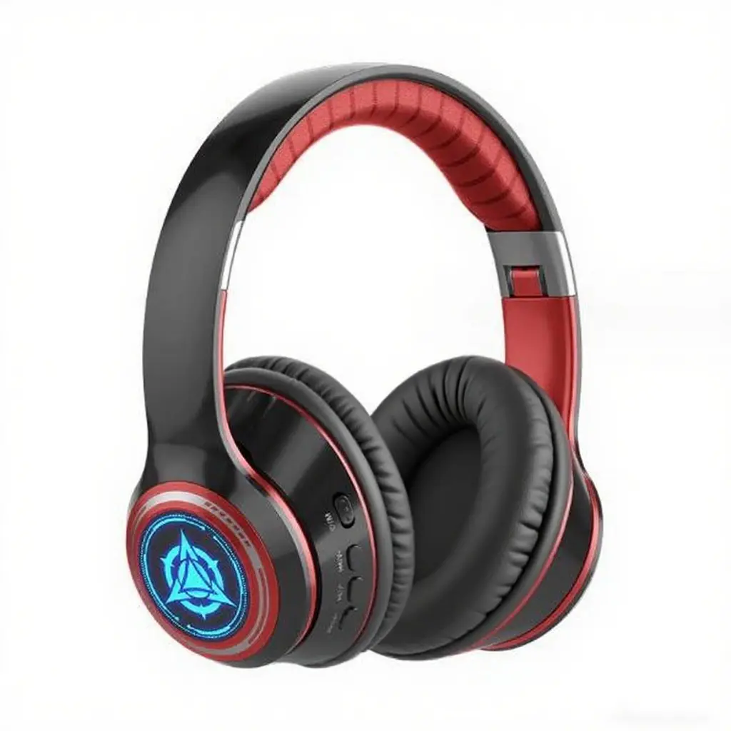 Trendy Cool RGB Light Up Bluetooth Over-Ear Headphones, Distinctive Personalized Look, Lag-Free For Gaming, Support Bluetooth & Wired, Designed For Teenagers & Fashion-forward People, Ideal For Gaming Sessions, Music Enjoyment & Daily Use