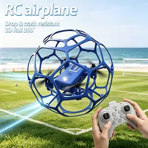 Flying Soccer Drone RC Aircraft Toy, Dynamic Outdoor Remote Control Entertainment, Solid Build Resists Falls and Bumps, 360 Degree Flight Maneuverability, Ideal Gift for Fun Loving People