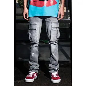 STACKED DOUBLE CARGO JEANS