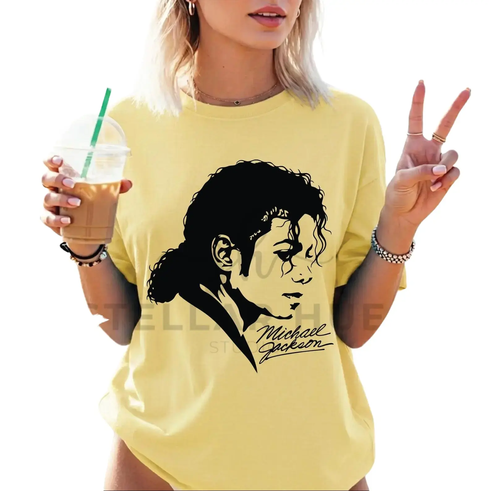 Michael Jackson King of Pop  T-Shirt  Halftone MJ Graphic Vintage T-Shirt