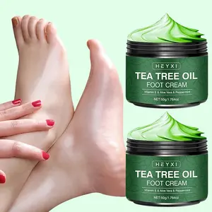 Tea Tree Oil Foot Care Cream with Aloe Vera Hyaluronic Acid Honey, Deep Moisture Moisturizing Hydrating Smooth Dry Rough Skin, Long Lasting Fresh Scent, Foot Moisturizer, Foot Care Product