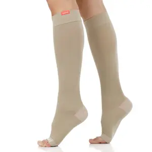 VIM & VIGR Open Toe Compression Socks 20–30 mmHg Knee-High Medical-Grade Graduated Support, Moisture-Wicking Nylon for Circulation, Travel & Everyday Wear