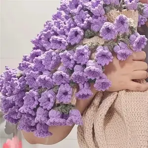 Handmade wool bouquet blanket crocheted lily of the valley rose blanket turned bouquet creative essential gift