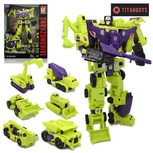 6-in-1 Transforming Robot Model - Airplane Construction Truck - 8 Inches