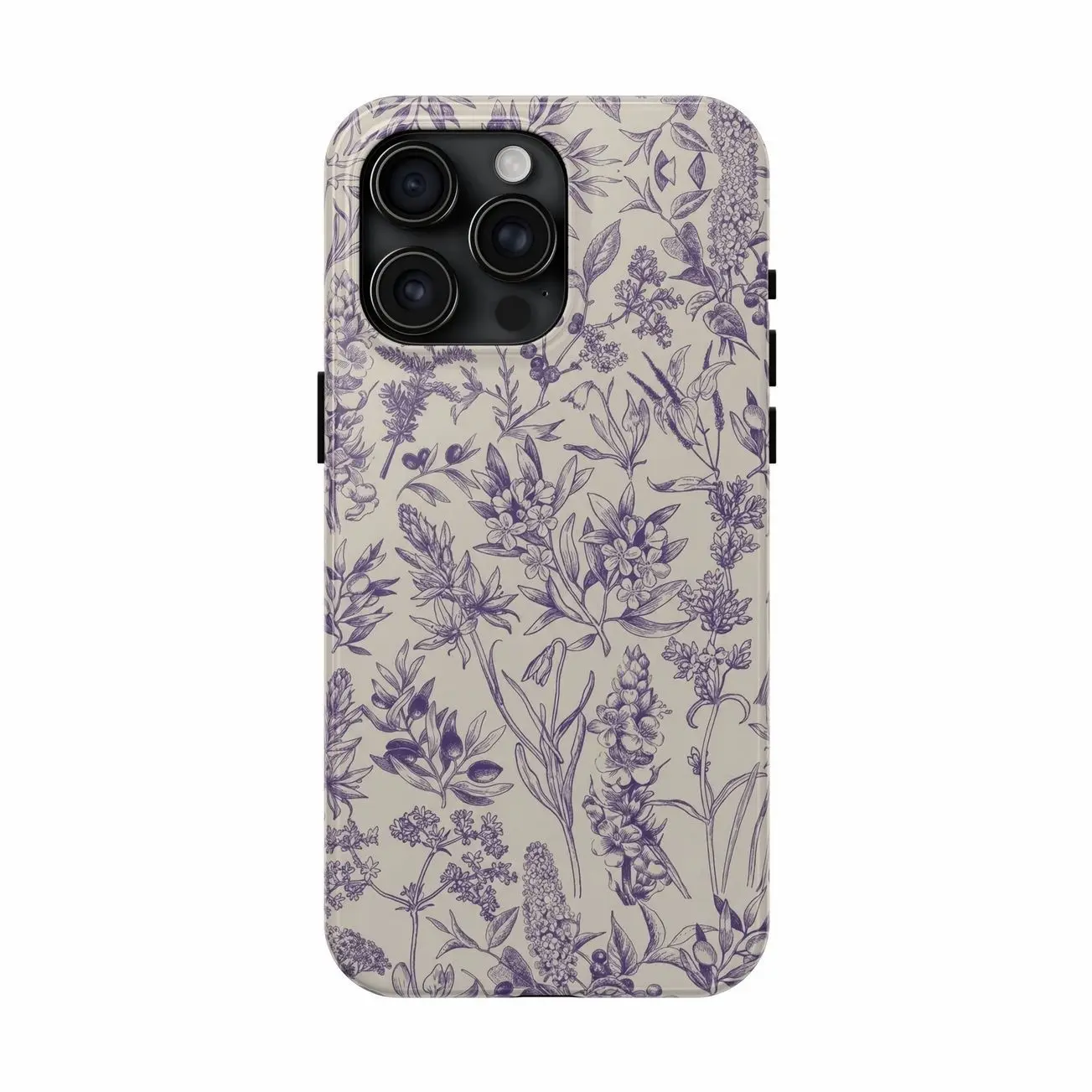 Lavender Floral Phone Case Lavender Wildflower Phone Case Flower and Leaves Phone Case For iPhone 17 16 15Pro, 14, 13, 12, 11, 8, XR Mini, Pro Max, Plus aesthetic case flower case Accessories Protection Smartphone Screen Protector W