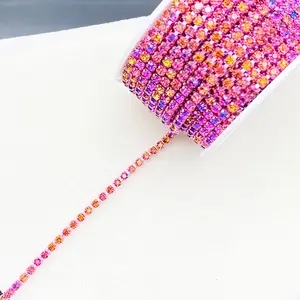 One Piece Long Rhinestone Hand-Stitched Chain DIY Clothing Shoes Bags Decoration, Fashion Accessory for Creative Projects