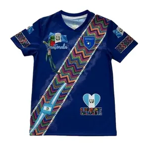 Guatemala Jersey - Blue Traditional Style with Stripe Home Soccer, Short Sleeve, Unisex, Polyester, Comfortable and Breathable Vests