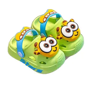 Summer Children's Cartoon Slippers Unisex Girls' Indoor Soft Sole Non-Slip Style Boys' Beach Hole Sandals Cute and Fun Comfortable Versatile Baby Shoes