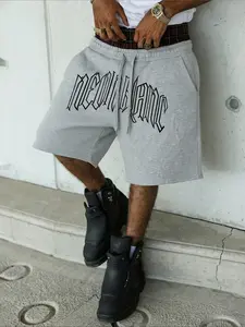 Y2K Retro Street Plaid Patchwork Waist Sweatshorts | Vintage Double-Waistband Drawstring High-Waist Hip-Hop Shorts, Unisex Straight Leg, Knee-Length, Casual Weekend Wear